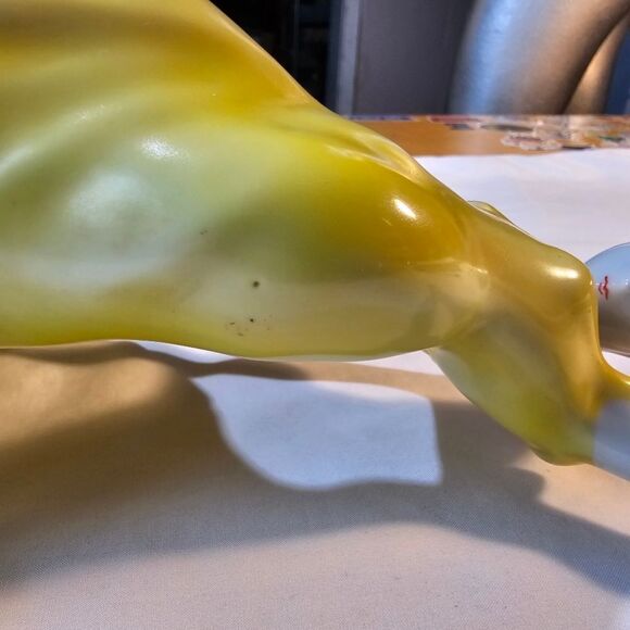 Vintage Romanian Yellow Dancing Lady Porcelain Figurine - Picture 8 of 10